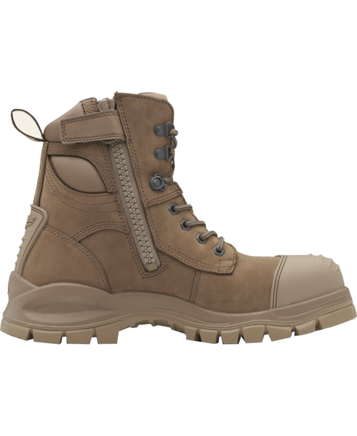 DISCONTINUED 984 Xfoot Rubber Stone water resistant nubuck 150mm zip side safety boot