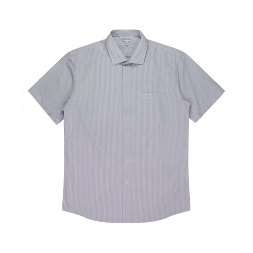 WORKWEAR, SAFETY & CORPORATE CLOTHING SPECIALISTS - Men's Bayview Wide Stripe Short Sleeve Shirt--