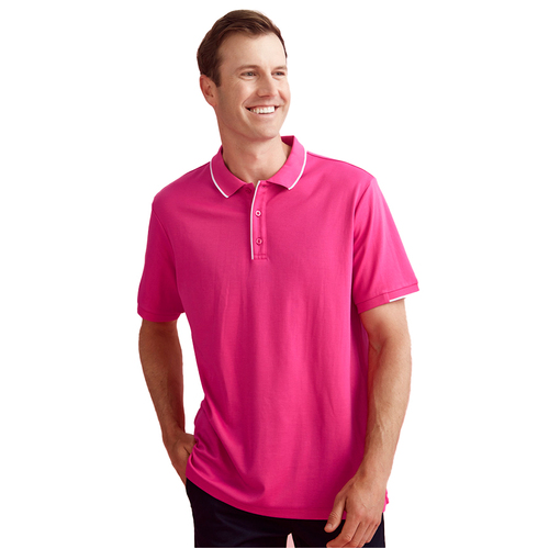 WORKWEAR, SAFETY & CORPORATE CLOTHING SPECIALISTS - PINK RIBBON Mens S/S Polo