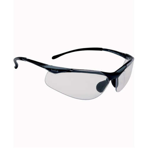 WORKWEAR, SAFETY & CORPORATE CLOTHING SPECIALISTS - CONTOUR Dark Gun Frame PLATINUM AS/AF Clear Lens - Spectacles