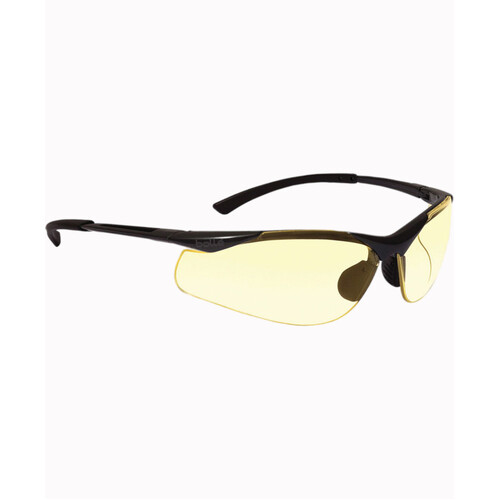 WORKWEAR, SAFETY & CORPORATE CLOTHING SPECIALISTS - CONTOUR Dark Gun Frame PLATINUM AS/AF Amber Lens - Spectacles