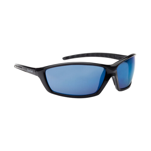 WORKWEAR, SAFETY & CORPORATE CLOTHING SPECIALISTS - PROWLER Gloss Black Frame Blue Flash Lens - Spectacles