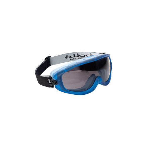 WORKWEAR, SAFETY & CORPORATE CLOTHING SPECIALISTS - ATOM Blue TPR Frame PLATINUM AS/AF Smoke Lens - Indirect Vents Top/Bottom - Goggles