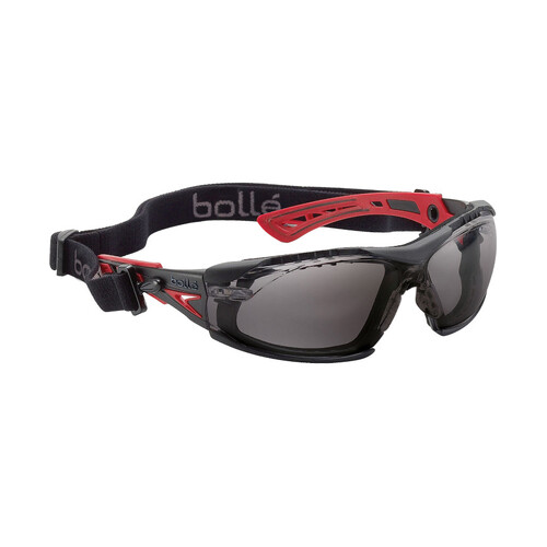 WORKWEAR, SAFETY & CORPORATE CLOTHING SPECIALISTS - RUSH+ SEAL PLATINUM AS/AF Smoke Lens - Assembled with Gasket & Strap - Spectacles