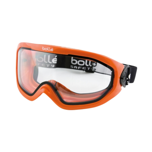 WORKWEAR, SAFETY & CORPORATE CLOTHING SPECIALISTS - BLAST DUO Orange PVC Frame AS/AF Clear Lens - Top Vent Closed - With Foam - Goggles