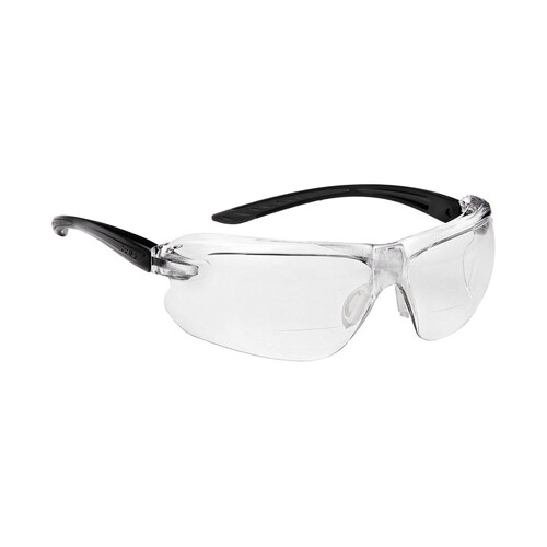 WORKWEAR, SAFETY & CORPORATE CLOTHING SPECIALISTS - IRI-s DIOPTER Black/Grey Temple AS/AF Clear Lens +1.5 - Spectacles