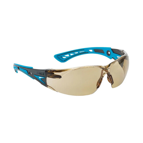 WORKWEAR, SAFETY & CORPORATE CLOTHING SPECIALISTS - DISCONTINUED - RUSH+ SMALL Black / Blue Temples PLATINUM AS/AF Twilight Lens