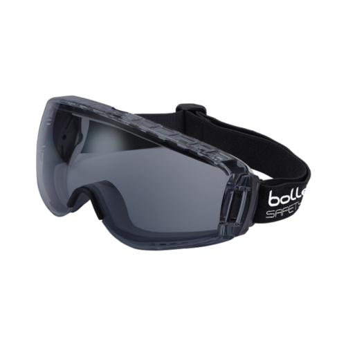 WORKWEAR, SAFETY & CORPORATE CLOTHING SPECIALISTS - PILOT 2 PP/TPR Frame PLATINUM AS/AF Smoke Lens - Indirect Vented - Goggles