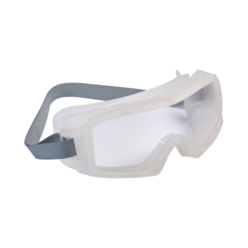 WORKWEAR, SAFETY & CORPORATE CLOTHING SPECIALISTS - COVERALL Transluscent TPR Vented Frame PLATINUM AS/AF Clear Lens - With Neoprene Strap - Goggles