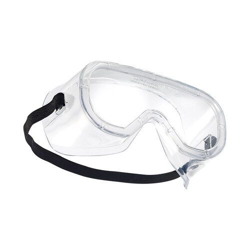 WORKWEAR, SAFETY & CORPORATE CLOTHING SPECIALISTS - BL15 Clear ASAF PC Lens PVC Frame W/Black Strap - Seal (No Vents)