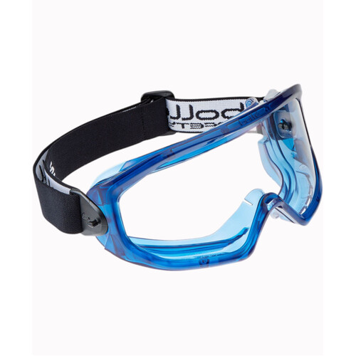 WORKWEAR, SAFETY & CORPORATE CLOTHING SPECIALISTS SUPERBLAST AS/AF Clear Lens Blue Frame - Indirect Vents - W/Eco-Packaging (Silk Paper+Recycled Box)