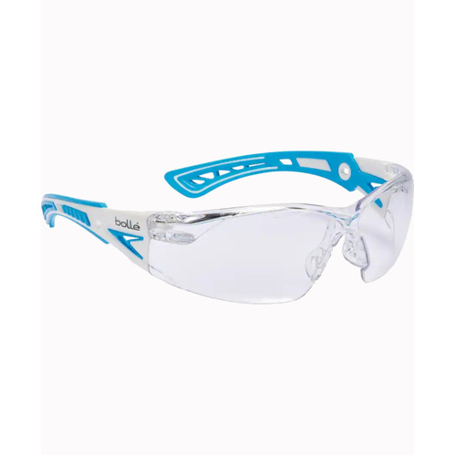 WORKWEAR, SAFETY & CORPORATE CLOTHING SPECIALISTS - RUSH+ SMALL Healthcare Platinum ASAF Clear PC Lens With Blue/White Temples