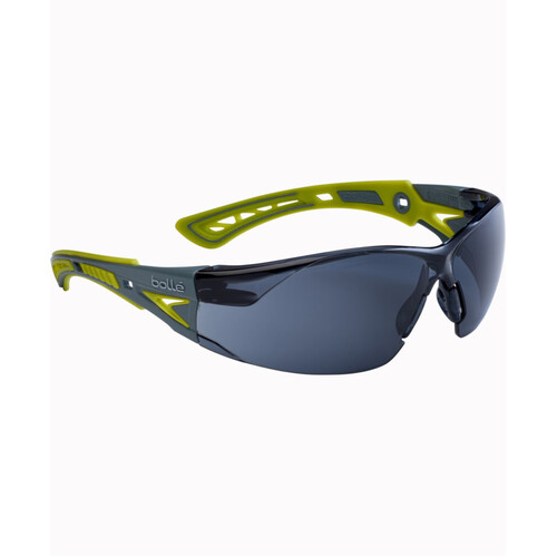 WORKWEAR, SAFETY & CORPORATE CLOTHING SPECIALISTS - RUSH+ SML Platinum ASAF Smoke PC Lens Gry/Lemon Temples W/Eco-Packaging (Silk Paper+Recycled Box)