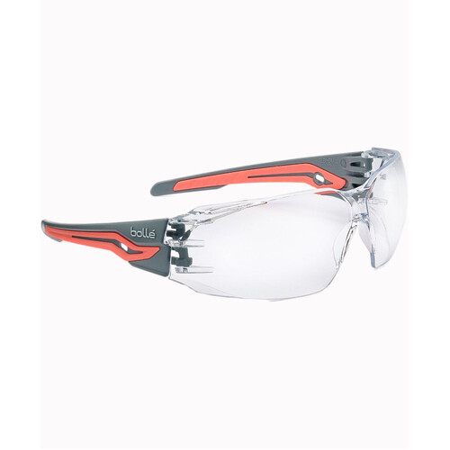 WORKWEAR, SAFETY & CORPORATE CLOTHING SPECIALISTS - SILEX+ SMALL Platinum ASAF Clear Lens Grey/Coral Temples W/Eco-Packaging (Silk Paper+Recycled Box)