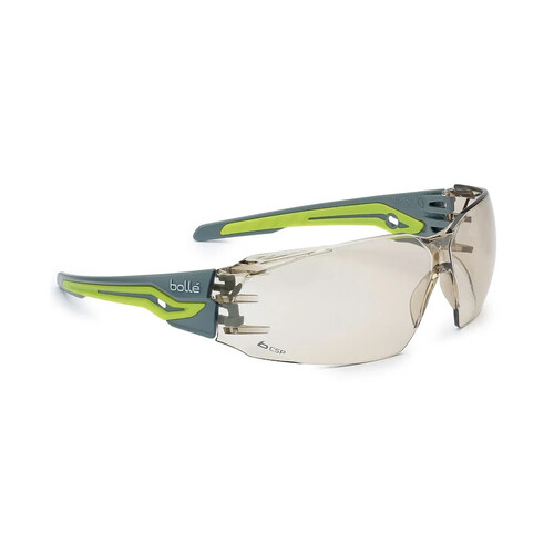 WORKWEAR, SAFETY & CORPORATE CLOTHING SPECIALISTS - SILEX+ SMALL Platinum ASAF CSP Lens Grey/Lime Temples