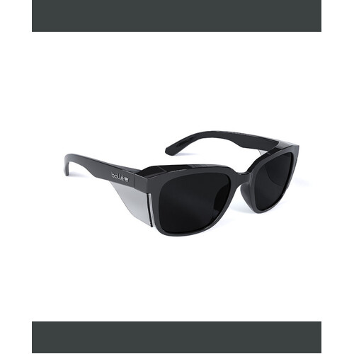 WORKWEAR, SAFETY & CORPORATE CLOTHING SPECIALISTS - STKS 410 -Smoke PC Lens - PLATINUM (ASAF) - Black Gloss PC Temples/Frame