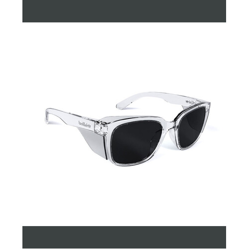 WORKWEAR, SAFETY & CORPORATE CLOTHING SPECIALISTS - STKS 410 -Smoke PC Lens - PLATINUM (ASAF) -Crystal PC Temples/Frame