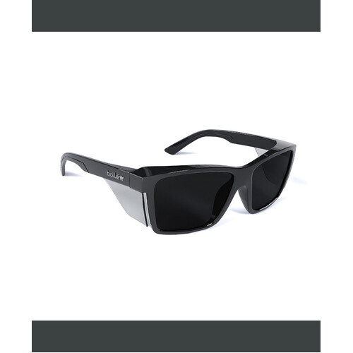 WORKWEAR, SAFETY & CORPORATE CLOTHING SPECIALISTS - STKS 420 -Smoke PC Lens - PLATINUM (ASAF) - Black Gloss PC Temples/Frame