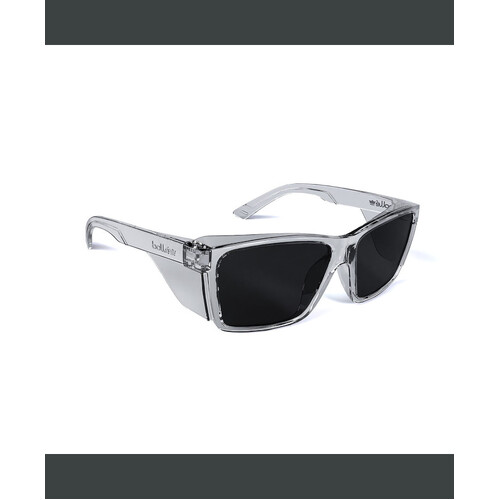 WORKWEAR, SAFETY & CORPORATE CLOTHING SPECIALISTS - STKS 420 -Smoke PC Lens - PLATINUM (ASAF) -Crystal PC Temples/Frame