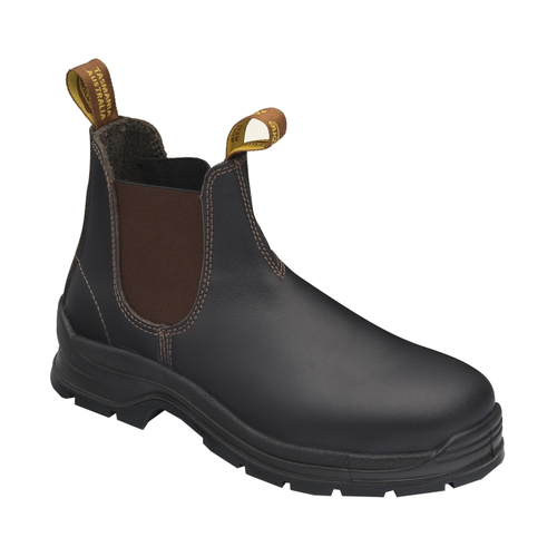 WORKWEAR, SAFETY & CORPORATE CLOTHING SPECIALISTS - Brown waxy leather elastic side safety boot