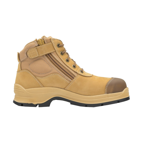 WORKWEAR, SAFETY & CORPORATE CLOTHING SPECIALISTS - Wheat nubuck zip side ankle safety hiker.