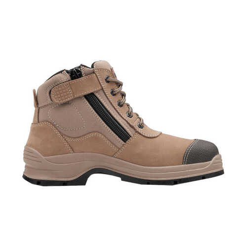 WORKWEAR, SAFETY & CORPORATE CLOTHING SPECIALISTS - Stone nubuck zip side ankle safety boot