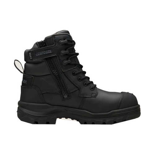 WORKWEAR, SAFETY & CORPORATE CLOTHING SPECIALISTS - RotoFlex Black water-resistant leather 150mm zip side safety boot