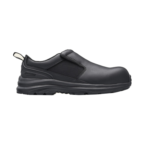 WORKWEAR, SAFETY & CORPORATE CLOTHING SPECIALISTS - Black water resistant leather slip-on anti-static safety shoe