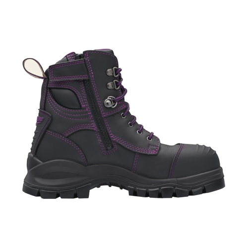 WORKWEAR, SAFETY & CORPORATE CLOTHING SPECIALISTS - DISCONTINUED - 897 - Womens Black water-resistant leather zip side safety boot