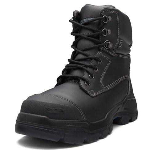 WORKWEAR, SAFETY & CORPORATE CLOTHING SPECIALISTS - RotoFlex Black water-resistant Platinum leather 150mm lace up safety boot