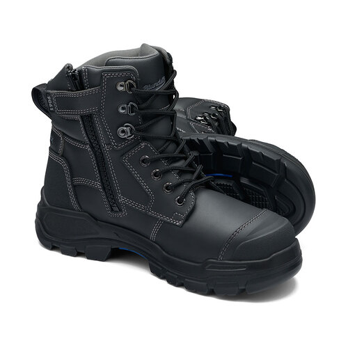 WORKWEAR, SAFETY & CORPORATE CLOTHING SPECIALISTS - RotoFlex Black water-resistant Platinum leather 150mm zip sided safety boot