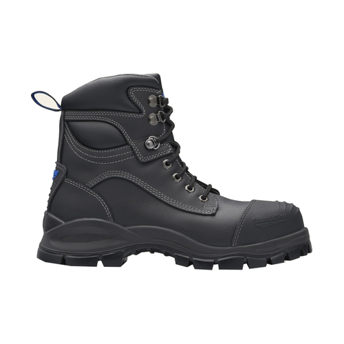 WORKWEAR, SAFETY & CORPORATE CLOTHING SPECIALISTS - DISCONTINUED - 991 - XFOOT RUBBER - Black water-resistant leather, lace up 150mm ankle boot