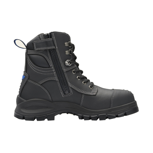 WORKWEAR, SAFETY & CORPORATE CLOTHING SPECIALISTS - Black platinum quality water resistant leather, 150mm height, safety boot