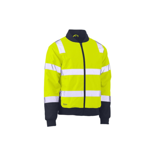 WORKWEAR, SAFETY & CORPORATE CLOTHING SPECIALISTS - TAPED TWO TONE HI VIS BOMBER JACKET WITH PADDED LINING