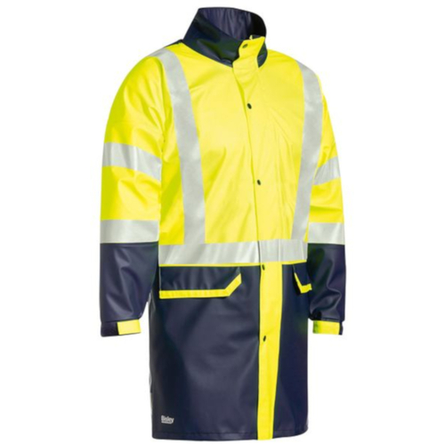 WORKWEAR, SAFETY & CORPORATE CLOTHING SPECIALISTS - TAPED HI VIS STRETCH PU RAIN COAT