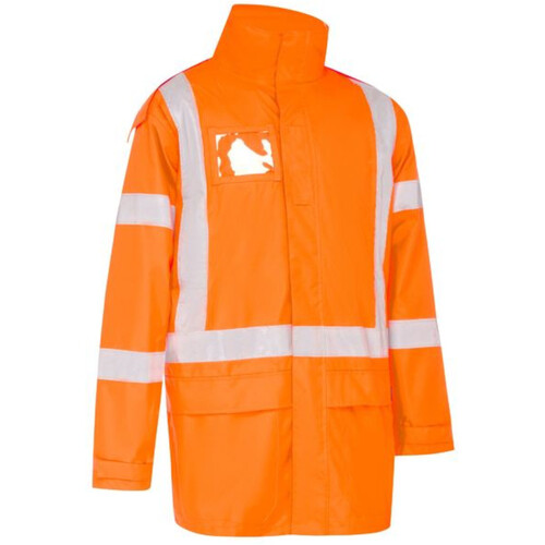 WORKWEAR, SAFETY & CORPORATE CLOTHING SPECIALISTS - TAPED HI VIS RAIL WET WEATHER JACKET