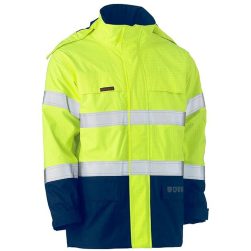 WORKWEAR, SAFETY & CORPORATE CLOTHING SPECIALISTS - TAPED HI VIS FR WET WEATHER SHELL JACKET