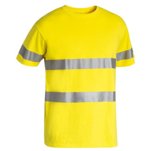 WORKWEAR, SAFETY & CORPORATE CLOTHING SPECIALISTS - TAPED HI VIS COTTON T-SHIRT