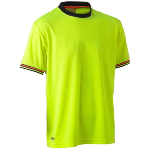 WORKWEAR, SAFETY & CORPORATE CLOTHING SPECIALISTS - HI VIS POLYESTER MESH T-SHIRT - SHORT SLEEVE