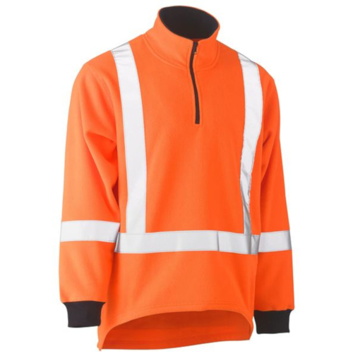 WORKWEAR, SAFETY & CORPORATE CLOTHING SPECIALISTS - TAPED TTMC-W HI VIS POLAR FLEECE JUMPER WITH X BACK