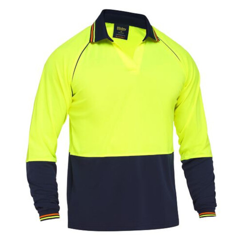 WORKWEAR, SAFETY & CORPORATE CLOTHING SPECIALISTS TWO TONE HI VIS LONG SLEEVE POLO