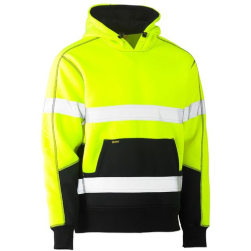 WORKWEAR, SAFETY & CORPORATE CLOTHING SPECIALISTS - TAPED HI VIS FLEECE HOODIE PULLOVER