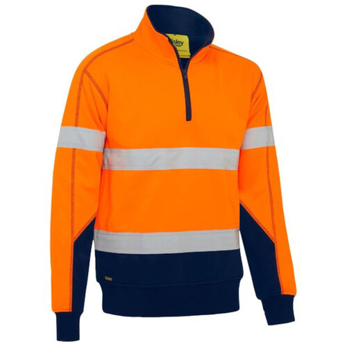 WORKWEAR, SAFETY & CORPORATE CLOTHING SPECIALISTS - X TAPED HI VIS ZIP FRONT FLEECE HOODIE