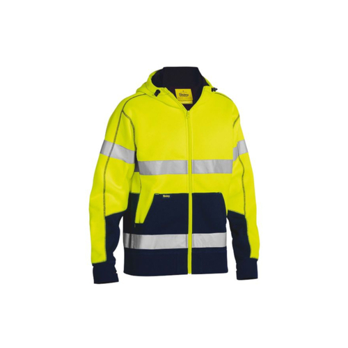 WORKWEAR, SAFETY & CORPORATE CLOTHING SPECIALISTS - TAPED HI VIS FLEECE HOODIE WITH SHERPA LINING