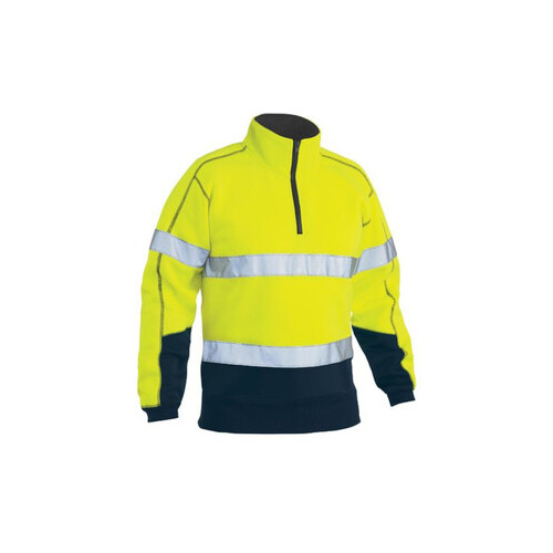 WORKWEAR, SAFETY & CORPORATE CLOTHING SPECIALISTS - TAPED HI VIS FLEECE ZIP PULLOVER