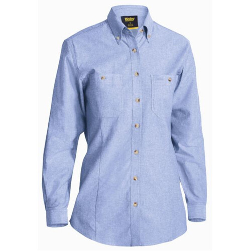 WORKWEAR, SAFETY & CORPORATE CLOTHING SPECIALISTS WOMEN'S LONG SLEEVE CHAMBRAY SHIRT