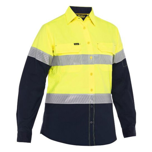 WORKWEAR, SAFETY & CORPORATE CLOTHING SPECIALISTS - Women s X Airflow  Hi Vis Taped Laser Long Sleeve Shirt