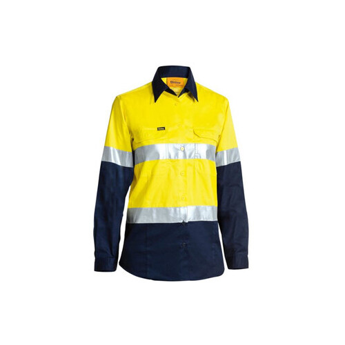 WORKWEAR, SAFETY & CORPORATE CLOTHING SPECIALISTS - WOMENS 3M TAPED COOL LIGHTWEIGHT HI VIS SHIRT - LONG SLEEVE