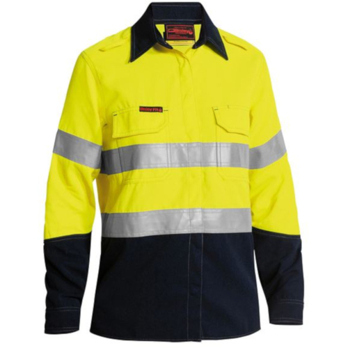 WORKWEAR, SAFETY & CORPORATE CLOTHING SPECIALISTS WOMENS TENCATE TECASAFE  PLUS 700 TAPED HI VIS FR VENTED SHIRT - LONG SLEEVE