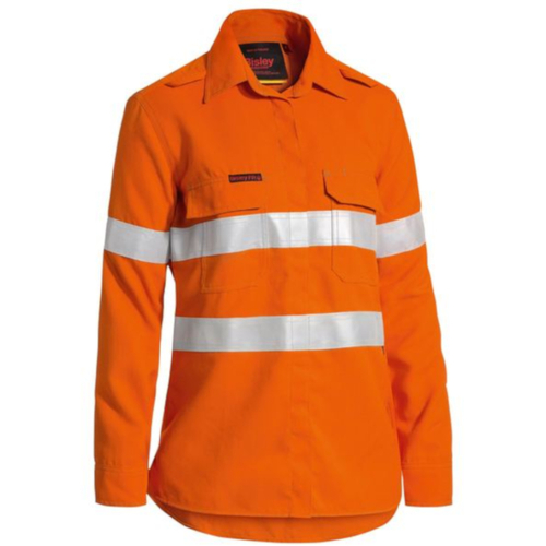 WORKWEAR, SAFETY & CORPORATE CLOTHING SPECIALISTS - WOMENS TENCATE TECASAFE  PLUS 580 TAPED HI VIS LIGHTWEIGHT FR VENTED SHIRT - LONG SLEEVE